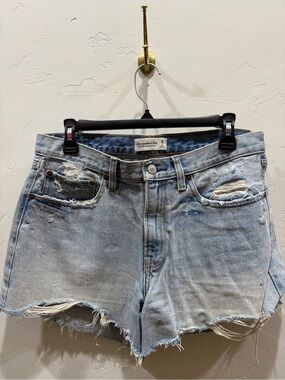 Abercrombie & Fitch Distressed Light Blue Denim Cutoff Shorts